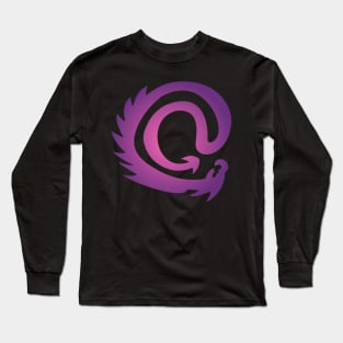 Purple And Hot Pink Vignette @ At Sign Symbol Cyber Dragon Design Long Sleeve T-Shirt